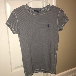 Ralph Polo Navy Blue & White Striped T shirt